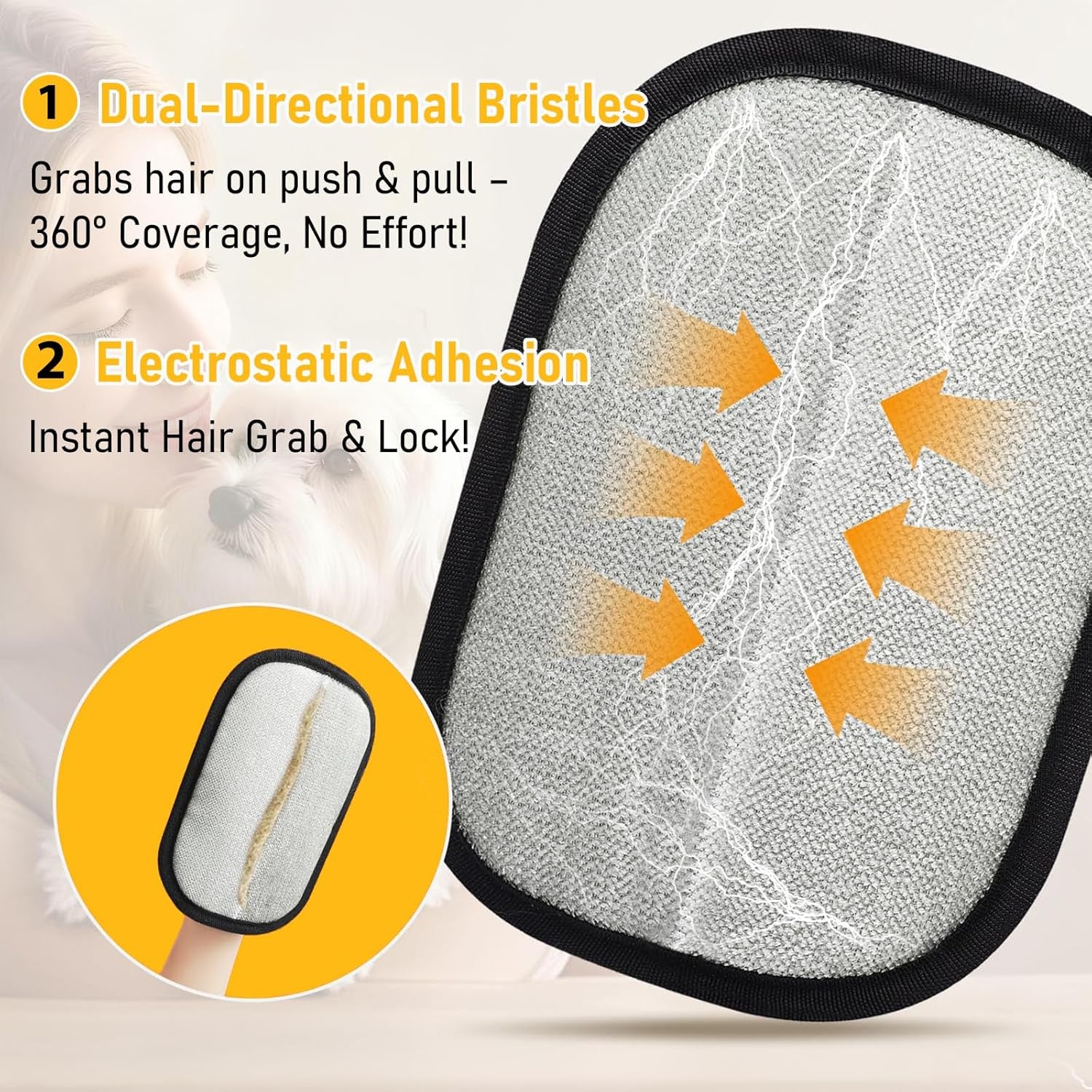 Transform Your Home with Electrostatic Pet Hair Removal Gloves - 2 Pack for Effortless Grooming and Cleaning!