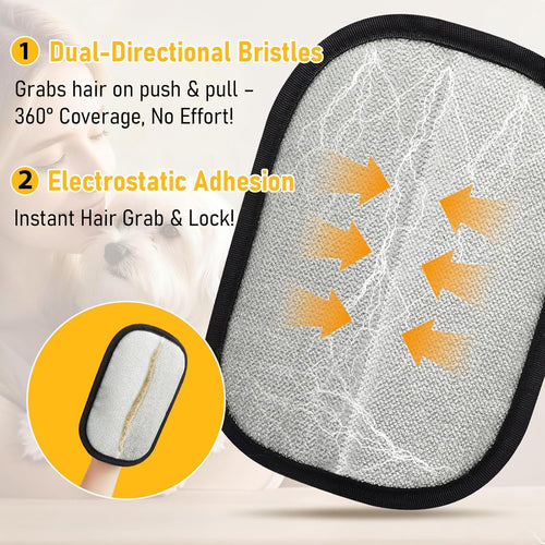 Transform Your Home with Electrostatic Pet Hair Removal Gloves - 2 Pack for Effortless Grooming and Cleaning!