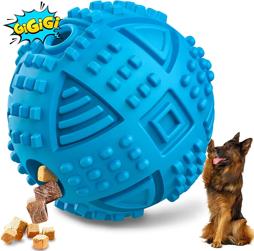 Ultimate Dog Balls: Treat Dispensing Toys for Aggressive Chewers - Nearly Indestructible Squeaky Puzzle Balls for Large Dogs, Made from Natural Rubber