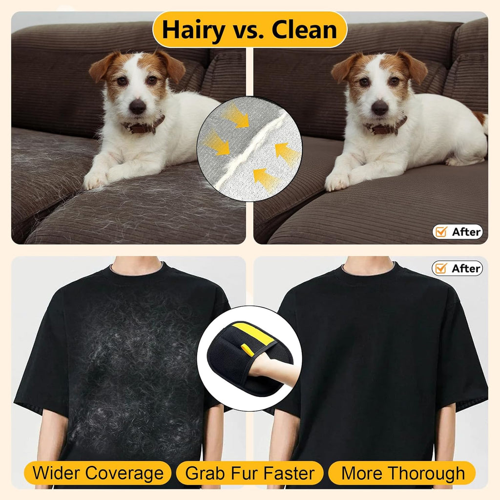 Transform Your Home with Electrostatic Pet Hair Removal Gloves - 2 Pack for Effortless Grooming and Cleaning!