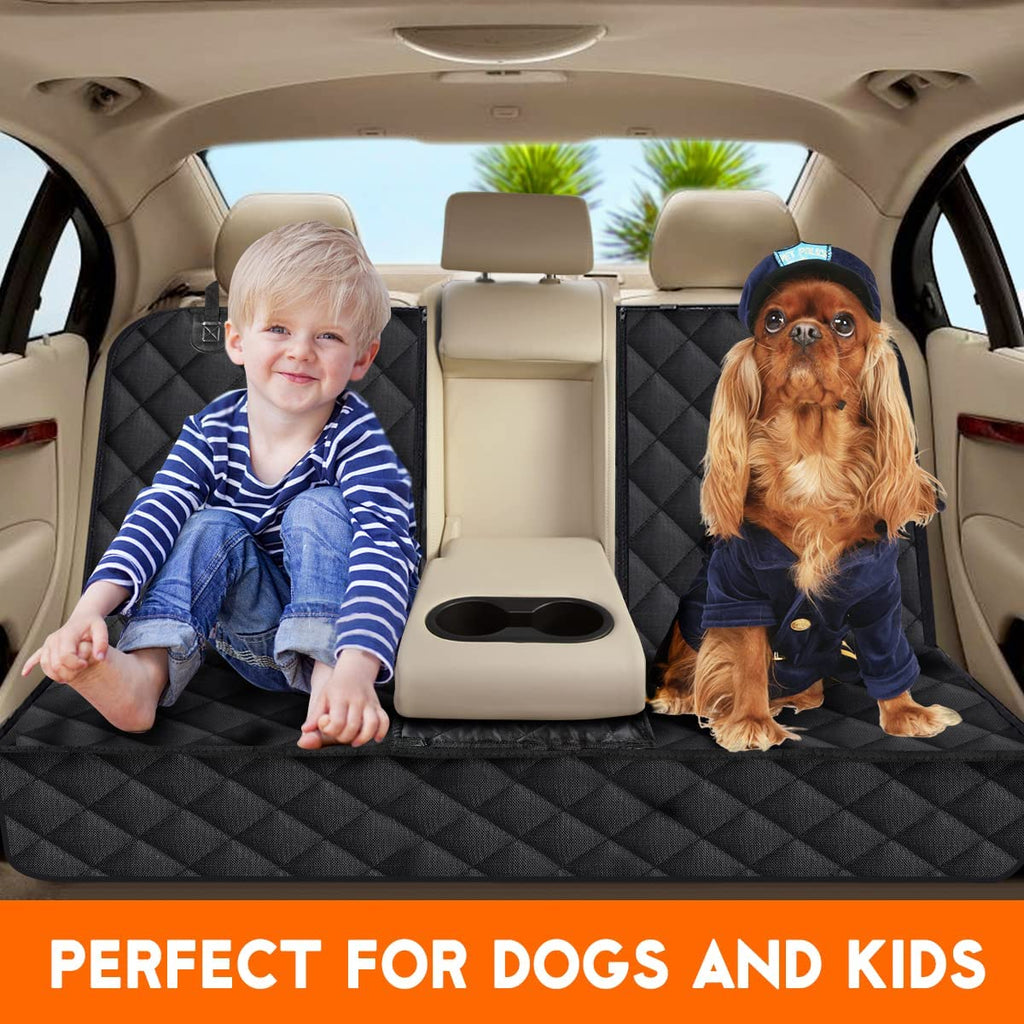 Ultimate Waterproof Dog Car Seat Cover - Durable Back Seat Protector for Pets and Kids | Universal Fit for Most Cars, SUVs, and Trucks (53" Width) - Black