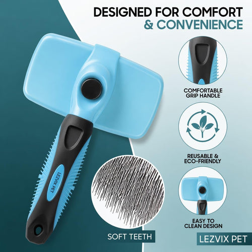 Transform Your Pet's Grooming Routine with the Self Cleaning Slicker Brush – Perfect for Dogs & Cats to Reduce Shedding and Tangles!
