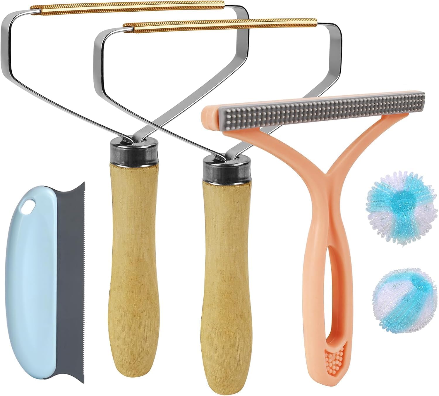 Ultimate Pet Hair Removal Tool Set: 6-Piece Reusable Kit for Effortless Fur Cleanup on Carpets, Furniture, and Clothing