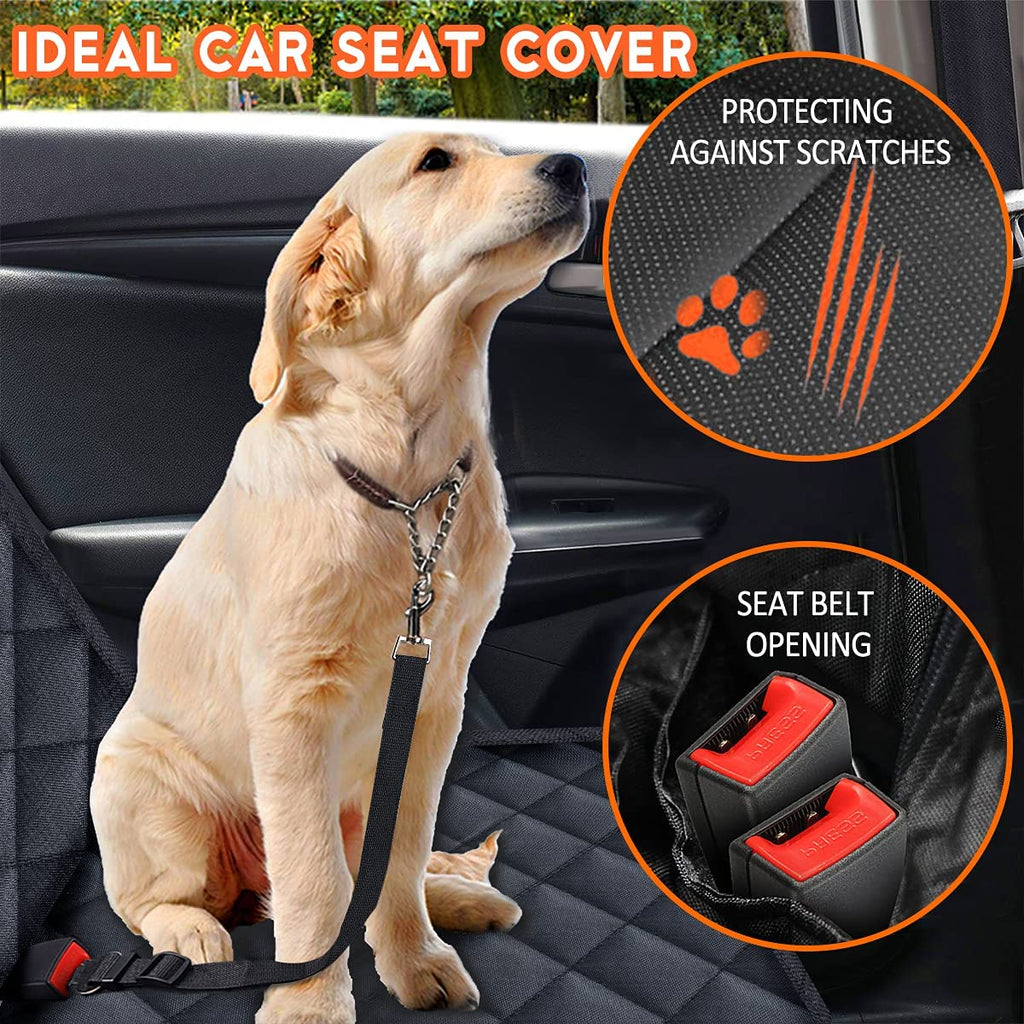 Ultimate Waterproof Dog Car Seat Cover - Durable Back Seat Protector for Pets and Kids | Universal Fit for Most Cars, SUVs, and Trucks (53" Width) - Black