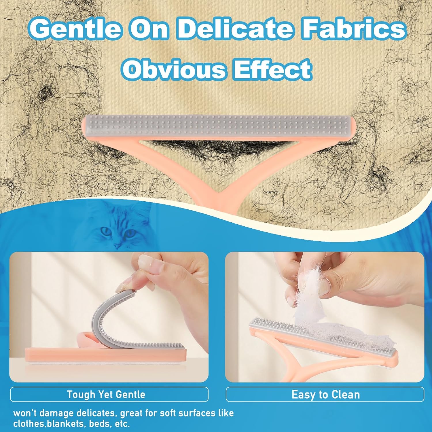 Ultimate Pet Hair Removal Tool Set: 6-Piece Reusable Kit for Effortless Fur Cleanup on Carpets, Furniture, and Clothing