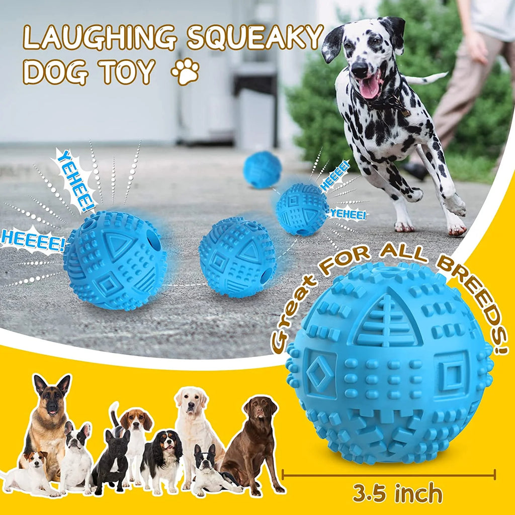 Ultimate Dog Balls: Treat Dispensing Toys for Aggressive Chewers - Nearly Indestructible Squeaky Puzzle Balls for Large Dogs, Made from Natural Rubber