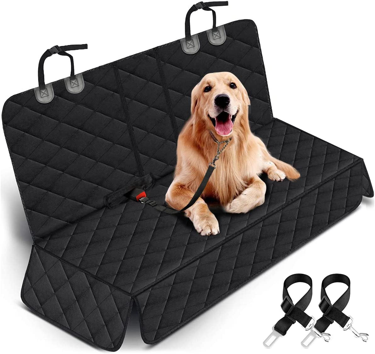 Ultimate Waterproof Dog Car Seat Cover - Durable Back Seat Protector for Pets and Kids | Universal Fit for Most Cars, SUVs, and Trucks (53" Width) - Black