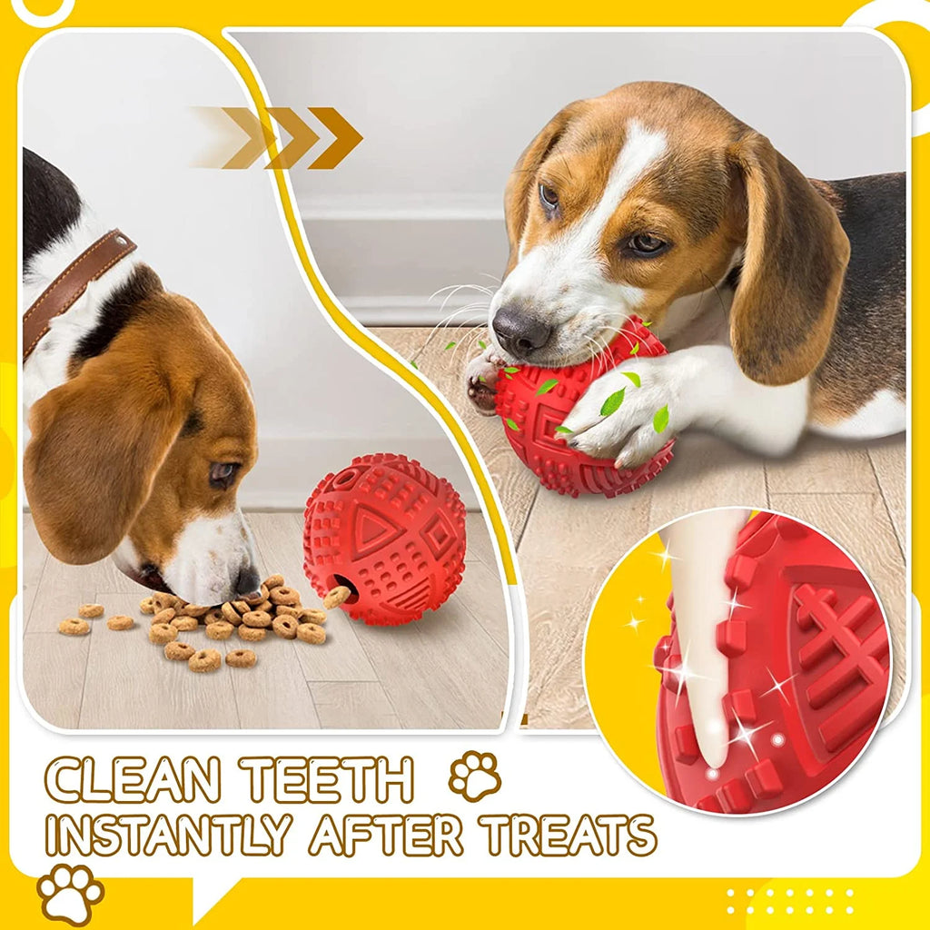 Ultimate Dog Balls: Treat Dispensing Toys for Aggressive Chewers - Nearly Indestructible Squeaky Puzzle Balls for Large Dogs, Made from Natural Rubber
