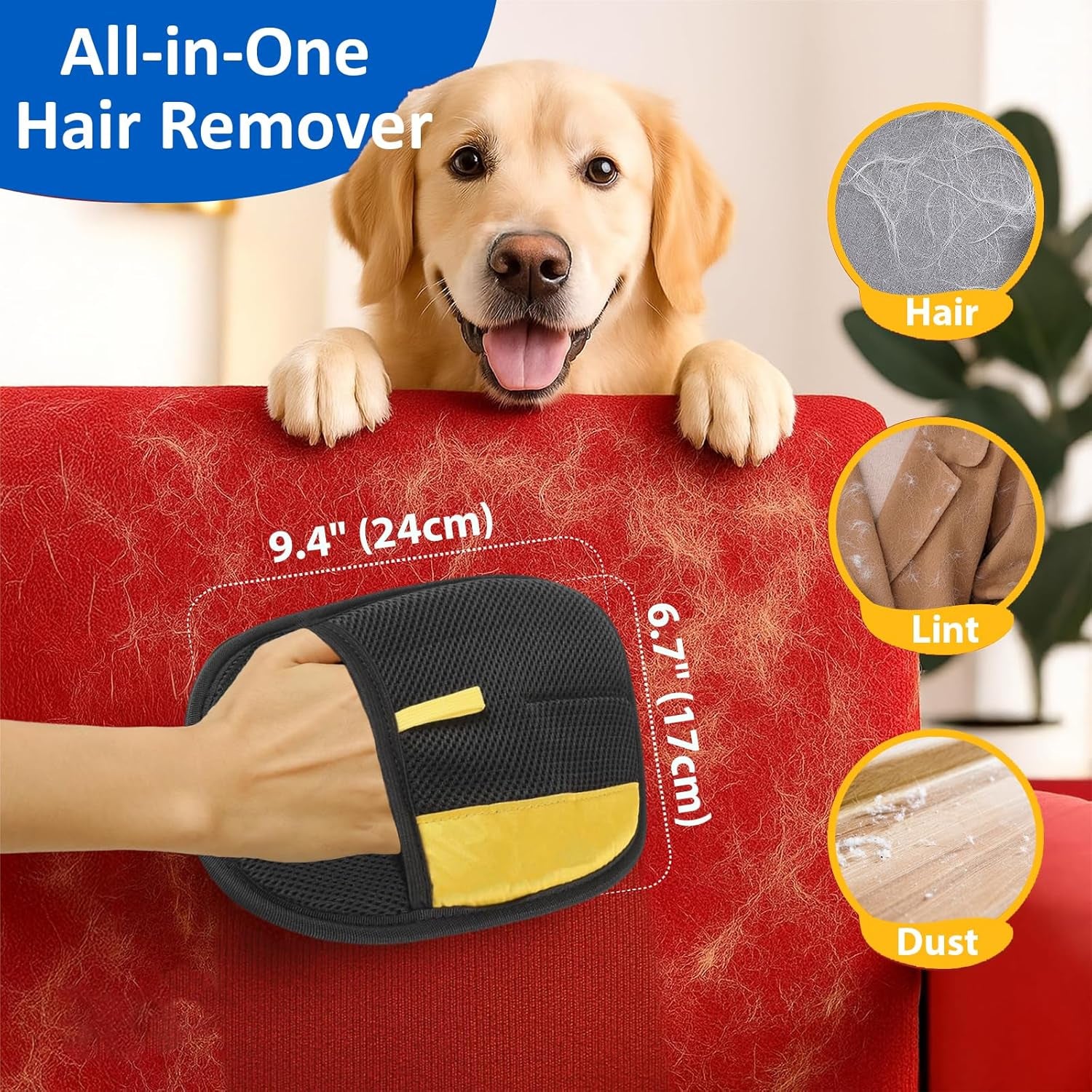 Transform Your Home with Electrostatic Pet Hair Removal Gloves - 2 Pack for Effortless Grooming and Cleaning!